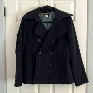 Black JCrew peacoat